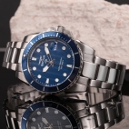 Sector 450 41mm 3h blue dial br ss