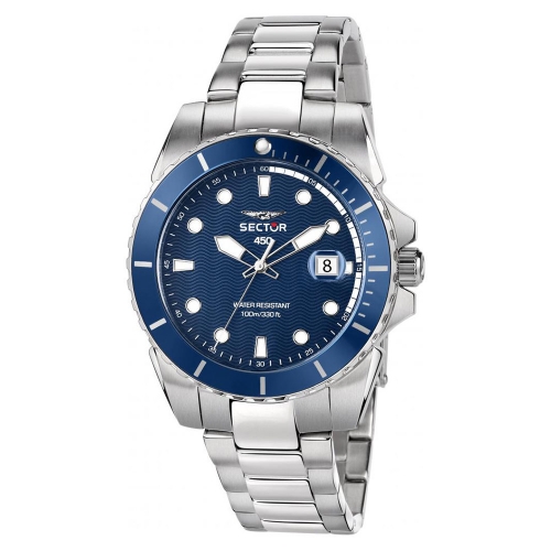 Sector 450 41mm 3h blue dial br ss