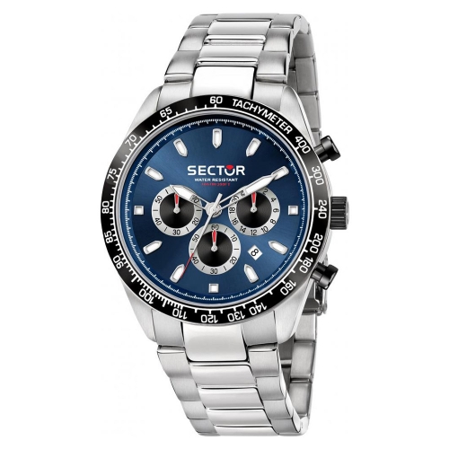 Sector 245 45mm chr blue dial br ss
