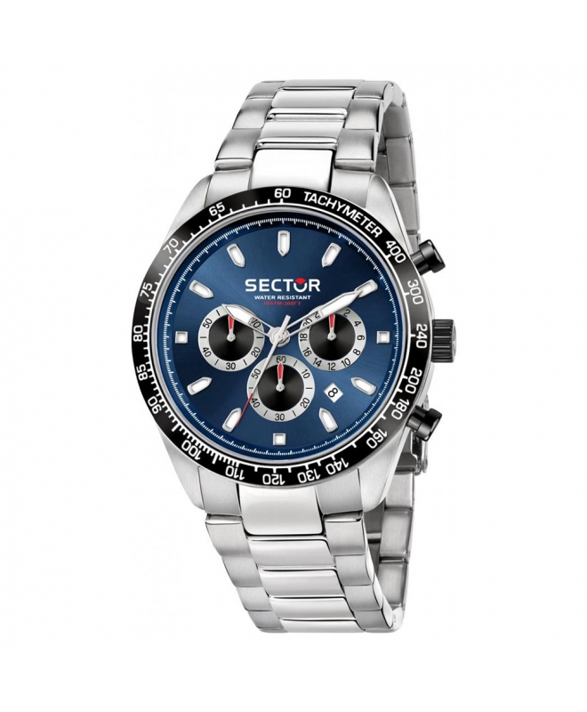 Sector 245 45mm chr blue dial br ss - galleria 1