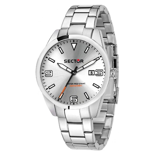 Sector 245 41mm 3h silver dial ss br uomo R3253486008
