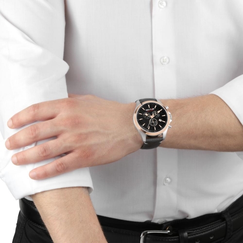 Sector 180 48mm chr black dial black strap