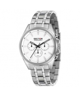 Sector 280 44mm chr white silver dial br ss maschile R3273991005