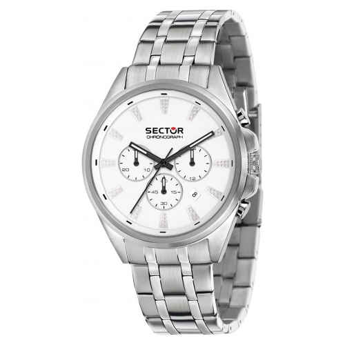 Sector 280 44mm chr white silver dial br ss maschile R3273991005