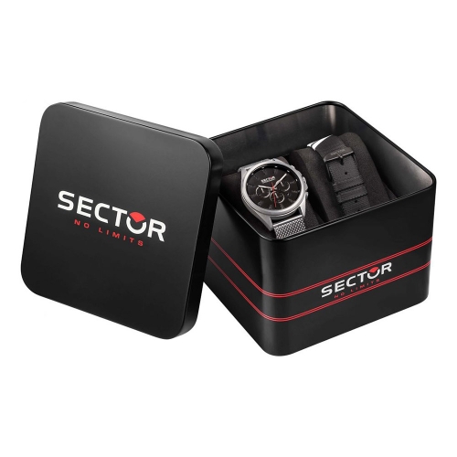 Sector 280 44mm chr black dial mesh br ss
