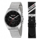Sector 280 44mm chr black dial mesh br ss