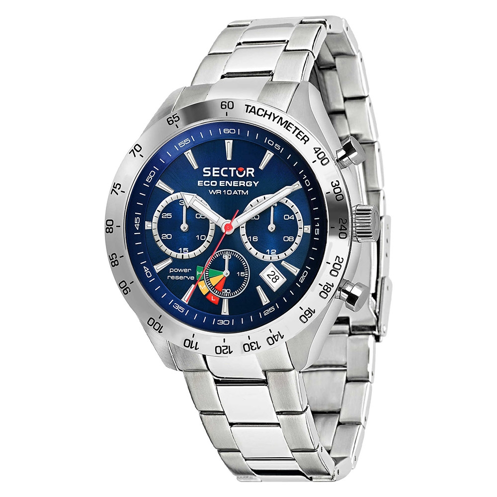 Orologi uomo: orologio uomo Sector 695 eco solar chr 45mm blue dial br ss  R3273613004