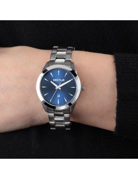 Sector 120 36mm 3h blue dial br ss donna R3253588517