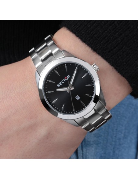 Sector 120 36mm 3h black dial br ss donna R3253588518
