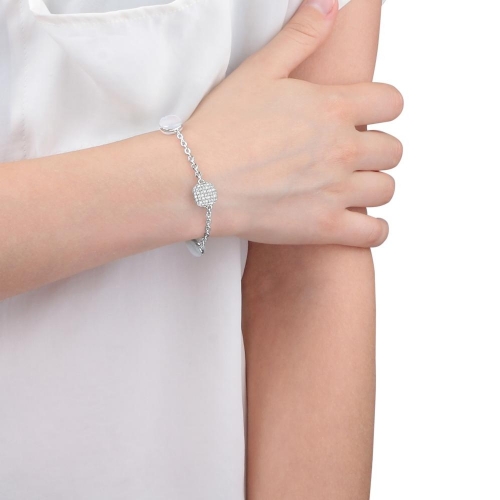 Morellato Gemma bangle ss white cat eye+pave' arg. donna SAKK96