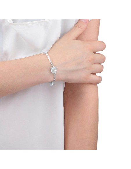 Morellato Gemma bangle ss white cat eye+pave' arg. donna SAKK96