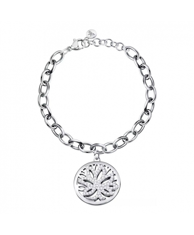 Morellato Maia Bracciale Donna In Acciaio Con Cristalli | Lunghezza 16+3 Cm, Chiusura A Moschettone - Collezione SAUY12 - 2