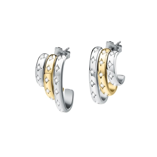 Morellato Insieme earr. ss &yg curved hook earring