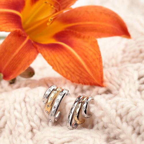 Morellato Insieme earr. ss &yg curved hook earring