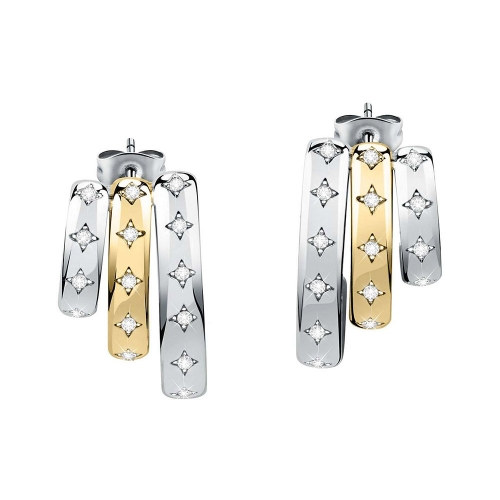 Morellato Insieme earr. ss &yg curved hook earring