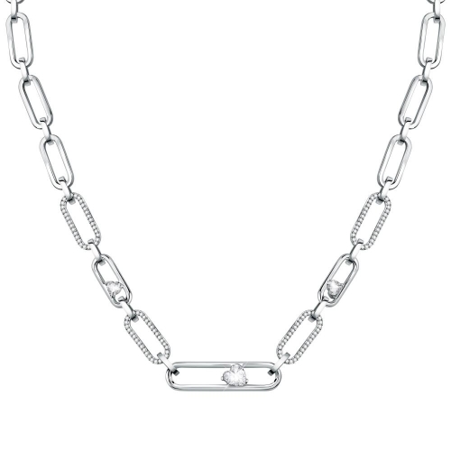 Morellato 1930 neck. ss round pave heart 40+5cm
