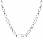 Morellato 1930 neck. ss round pave heart 40+5cm