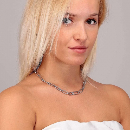 Morellato 1930 neck. ss round pave heart 40+5cm