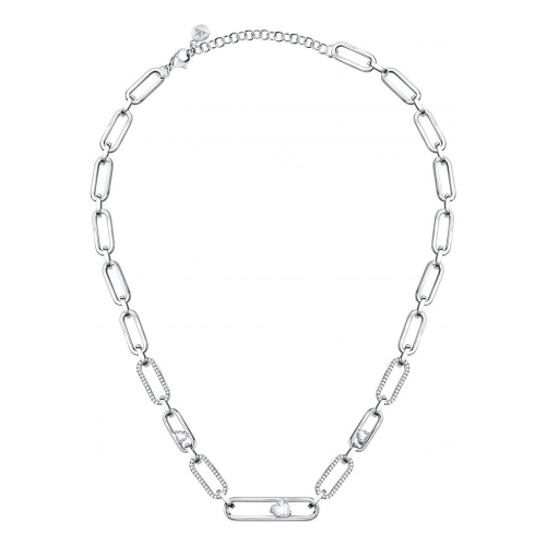 Morellato 1930 neck. ss round pave heart 40+5cm