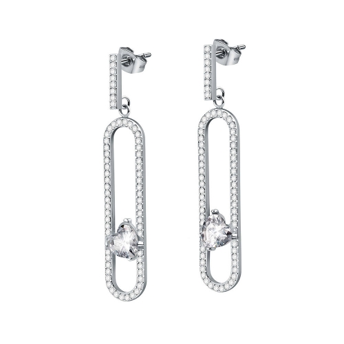 Morellato 1930 long earr. ss vertical pave heart femminile