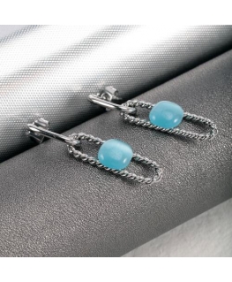Morellato 1930 long earr.blu cat-eye stone 2