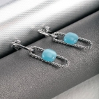 Morellato 1930 long earr.blu cat-eye stone