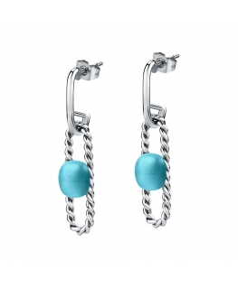Morellato 1930 long earr.blu cat-eye stone