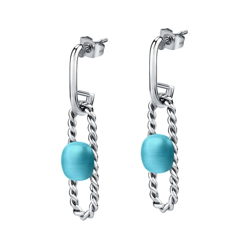 Morellato 1930 long earr.blu cat-eye stone