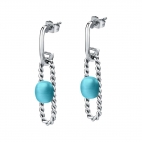 Morellato 1930 long earr.blu cat-eye stone