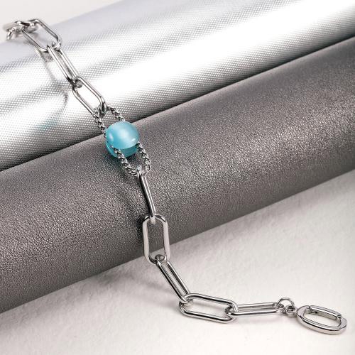 Morellato 1930 br. ss blue cat-eye stone 19cm