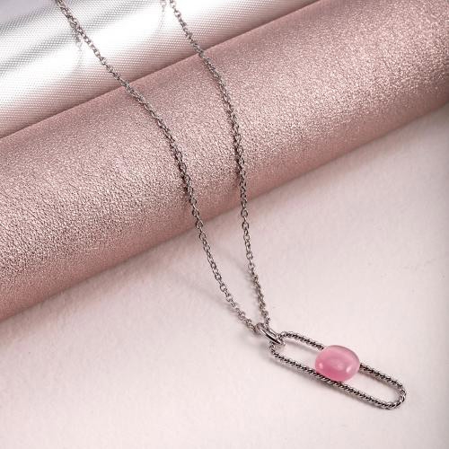 Morellato 1930 neck.ss rose cat-eye stone 40+5cm femminile