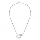La Petite Story Myself neckl.safety pin rg+butterfly wit
