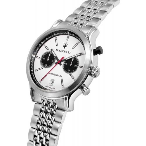 Maserati Legend 42mm chr white dial br ss