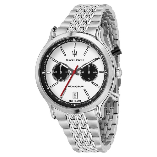 Maserati Legend 42mm chr white dial br ss