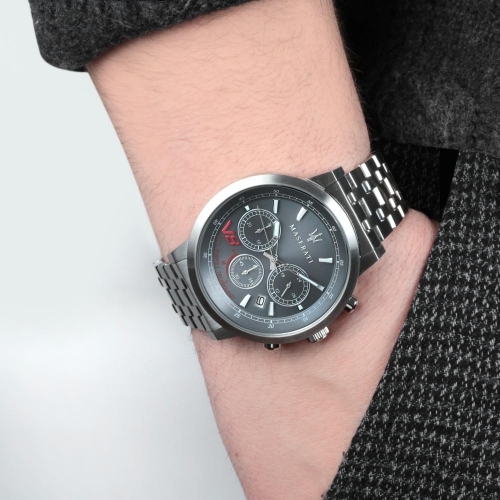 Maserati Gt 44mm chr grey dial br ss uomo R8873134003