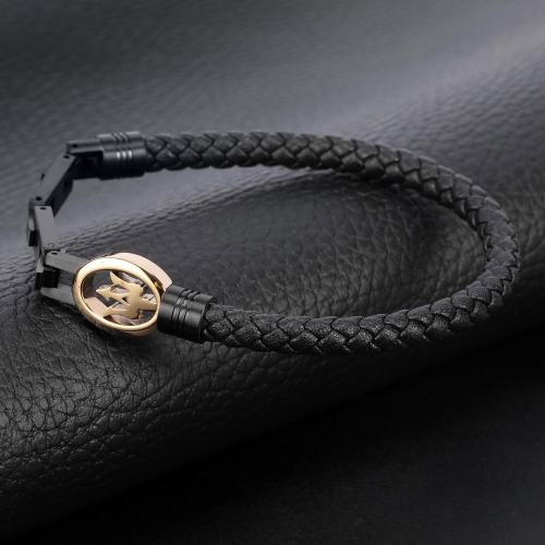 Maserati Maserati br blk leather +ip yg logo 215  JM320ASS04