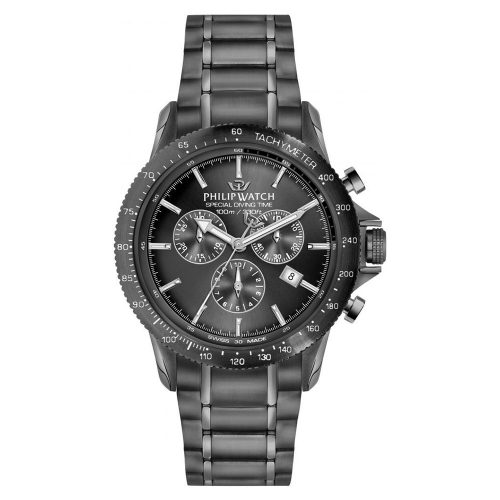 Philip Watch Grand reef 43mm chr gun dial br gun uomo
