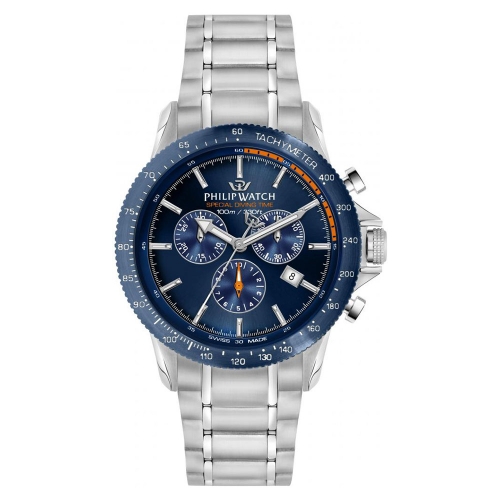 Philip Watch Grand reef 43mm chr blue dial br ss maschile