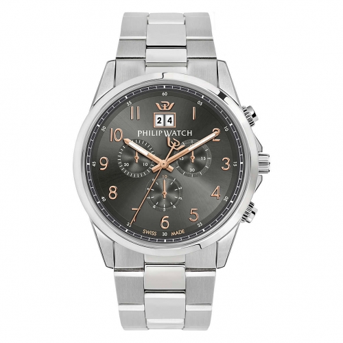 Philip Watch Capetown 44mm chr gun dial br ss uomo R8273612001