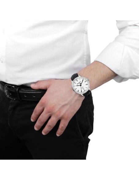 Philip Watch Grand archive auto 43mm white dial blk s uomo