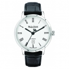 Philip Watch Grand archive auto 43mm white dial blk s uomo