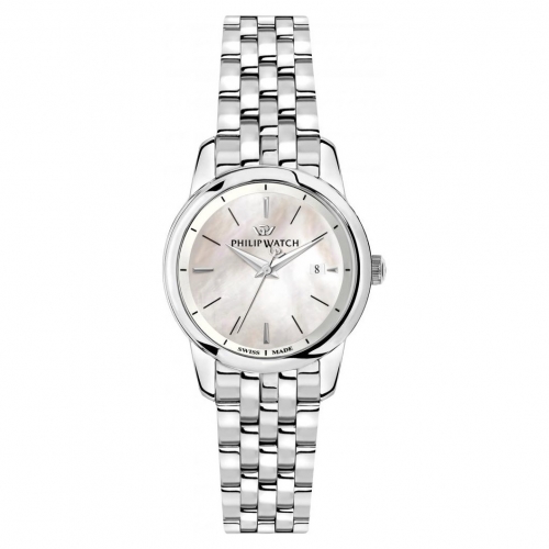 Philip Watch Anniversary 30mm 3h white mop dial br ss donna