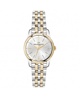 Philip Watch Anniversary 30mm 3h w/sil dial br ss+yg donna