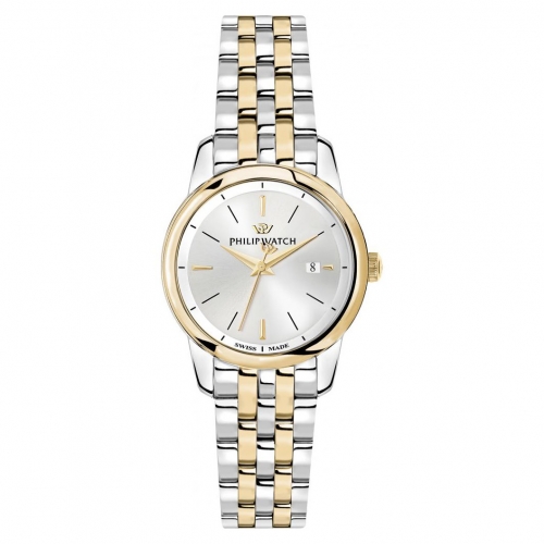 Philip Watch Anniversary 30mm 3h w/sil dial br ss+yg donna