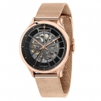 Maserati Gentleman 43mm auto blk dial mesh br rg maschile