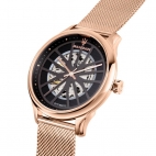 Maserati Gentleman 43mm auto blk dial mesh br rg maschile