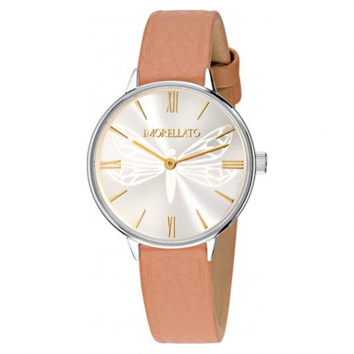Morellato Ninfa 30mm 2h withe dial brown st donna R0151141502