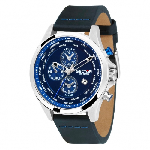 Sector 180 ext 45mm blue dial black st uomo R3251180023