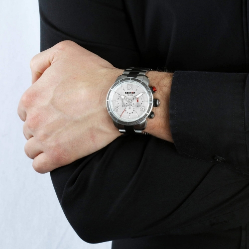 Sector 850 45mm multi white silver dial br ss uomo R3253575006