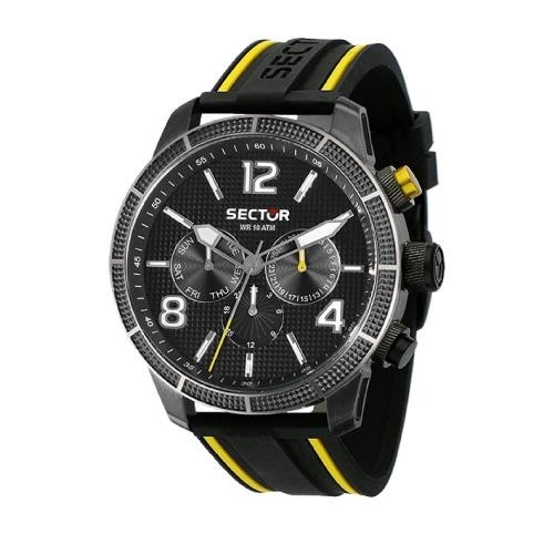 Sector 850 45mm multi black dial blk&yellow st uomo R3251575014